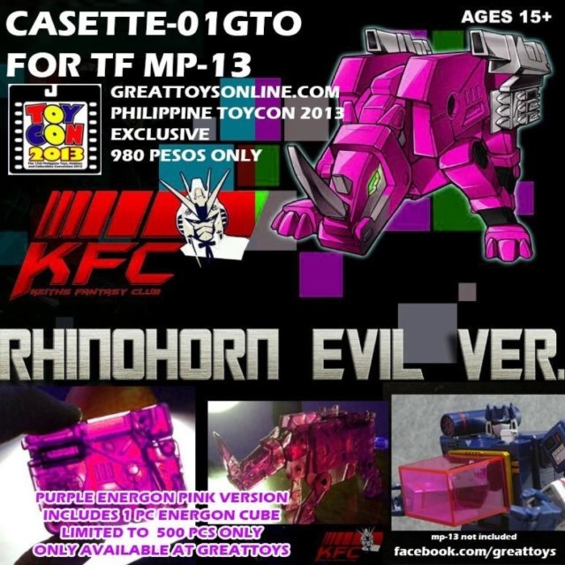 Keith's Fantasy Club CST-01GTO Rhinohorn Pink Energon Version Now 